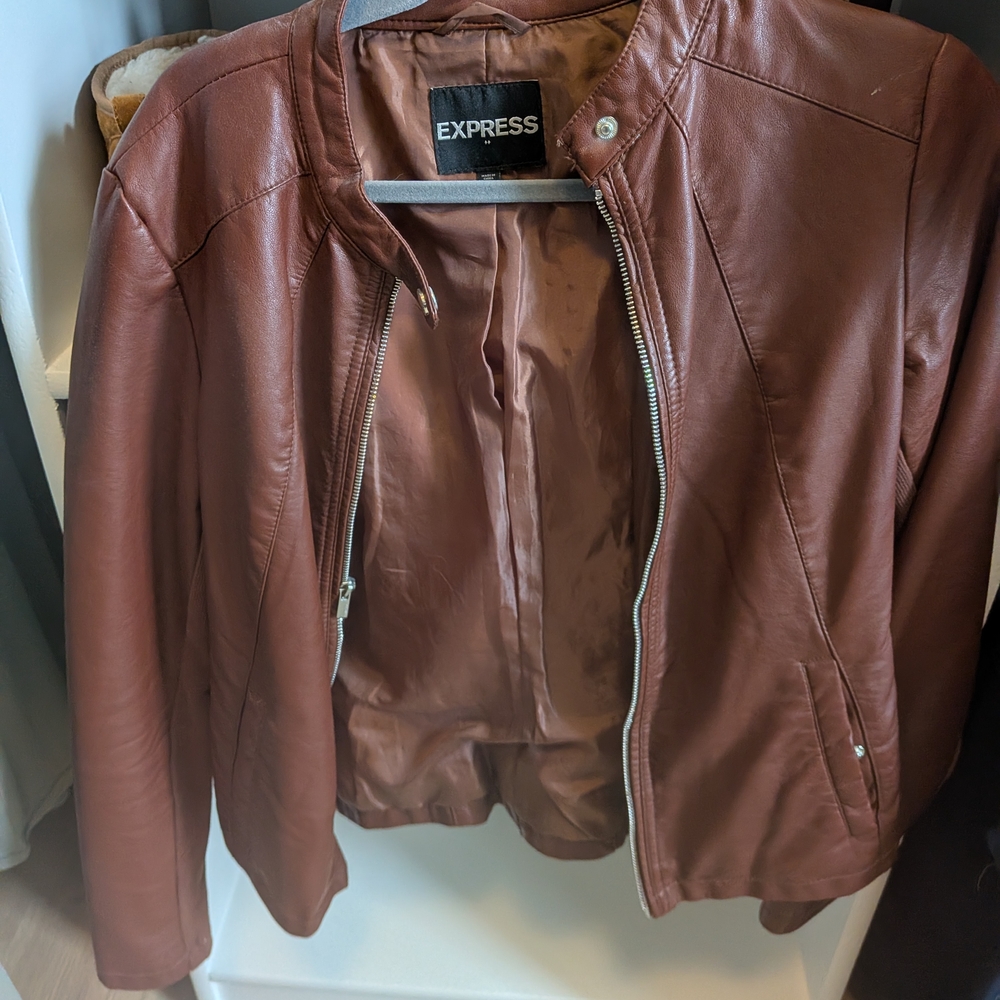 Express Women's Tan Leather Jacket